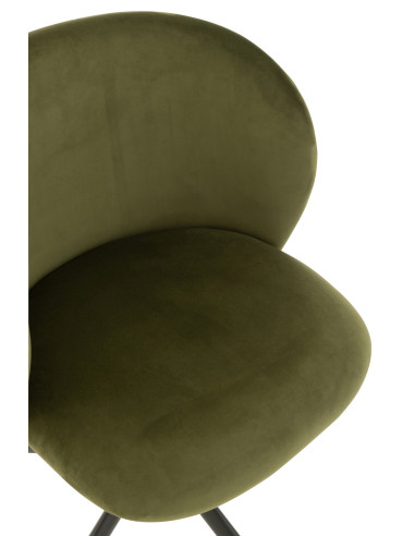 Chaise Pivotante/Relevable/Inclinable Velours Vert Foncé