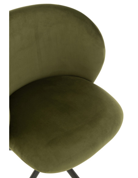 Chaise Pivotante/Relevable/Inclinable Velours Vert Foncé