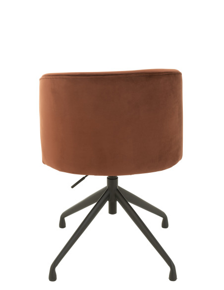 Chaise pivotante / relevable / inclinable en velours marron foncé