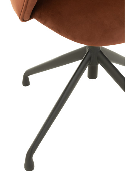 Chaise pivotante / relevable / inclinable en velours marron foncé