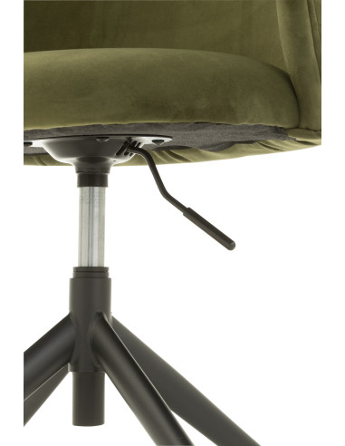Chaise Pivotante/Relevable/Inclinable Velours Vert Foncé