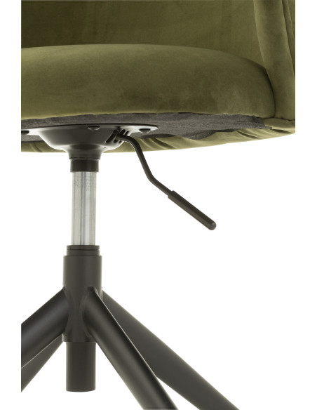 Chaise Pivotante/Relevable/Inclinable Velours Vert Foncé