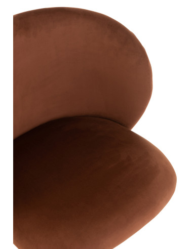 Chaise pivotante / relevable / inclinable en velours marron foncé