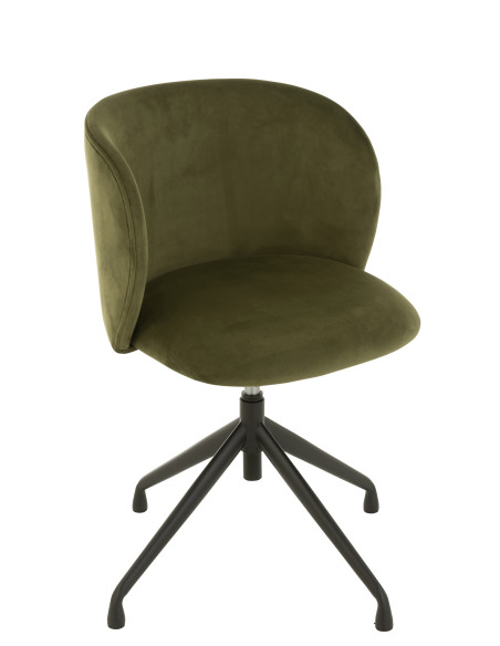 Chaise Pivotante/Relevable/Inclinable Velours Vert Foncé