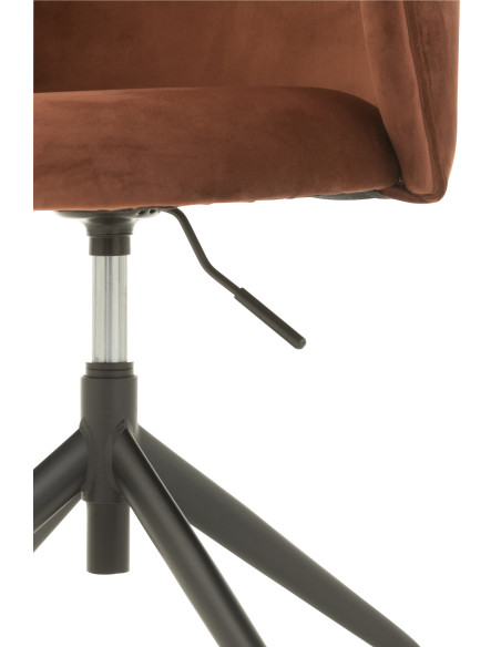 Chaise pivotante / relevable / inclinable en velours marron foncé