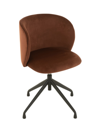 Chaise pivotante / relevable / inclinable en velours marron foncé