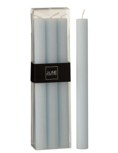 Boîte 6 Bougie de Table Bleu Clair 13H