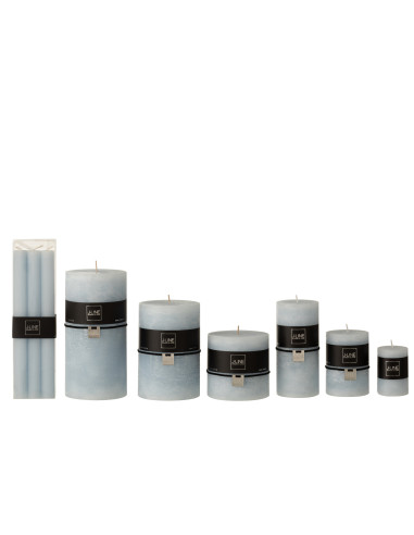 Boîte 6 Bougie de Table Bleu Clair 13H