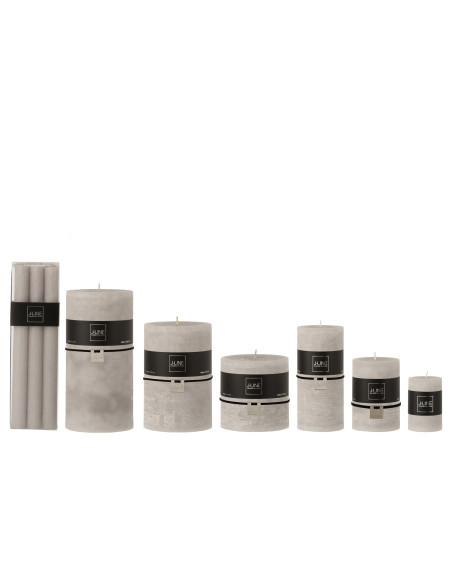 Boîte 6 Bougie de Table Gris Clair-13H