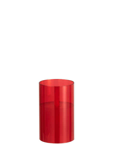 Lampe à LED en verre rouge brillant petite
