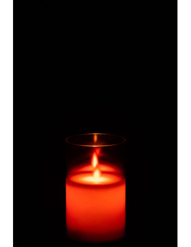 Lampe à LED en verre rouge brillant petite