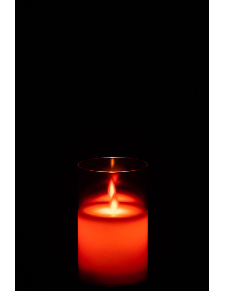 Lampe à LED en verre rouge brillant petite