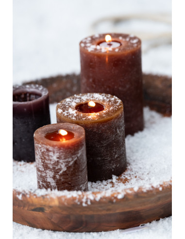 Bougie cylindrique marron L -72H de la ligne J