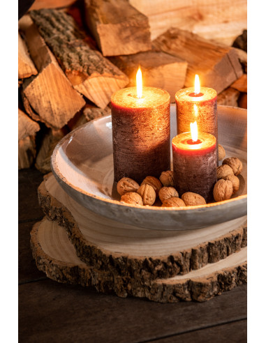 Bougie cylindrique brune S18h