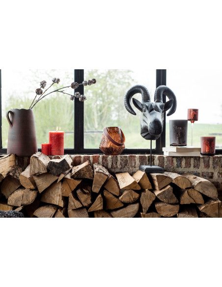 Bougie cylindrique brune S18h