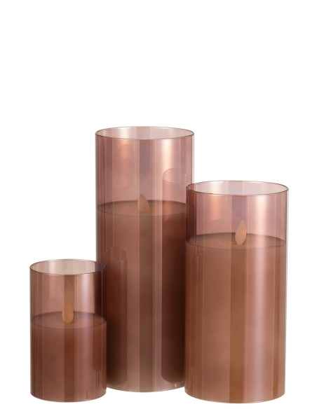 Lampe à LED en verre brun brillant de grande taille