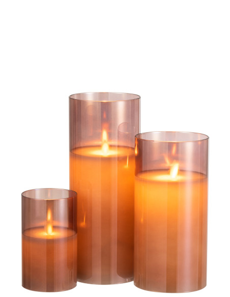 Lampe à LED en verre brun brillant de grande taille