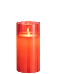 Lampe LED en verre rouge brillant de taille moyenne