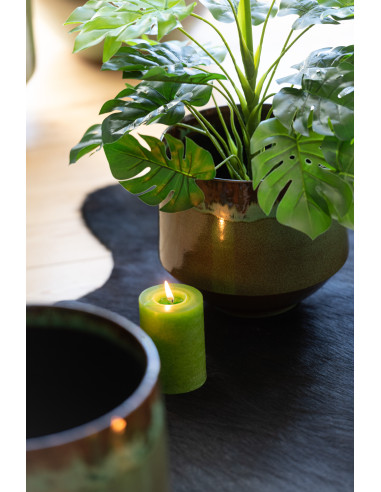 Bougie cylindrique lumière verte XL -110H