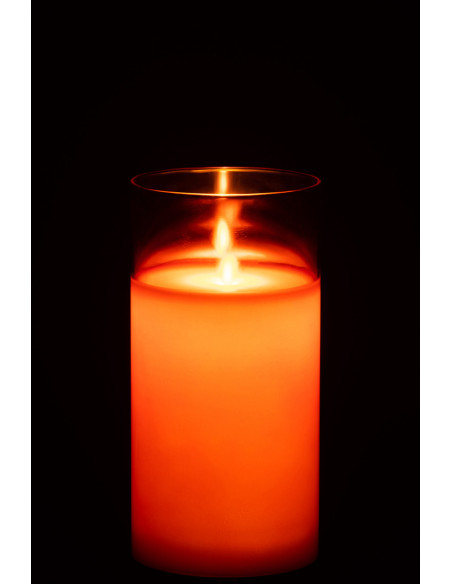 Lampe LED en verre rouge brillant de taille moyenne