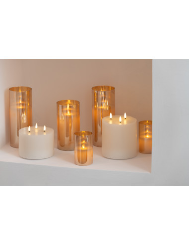 Lampe LED en verre doré brillant petite