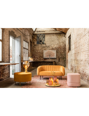 Lampe LED en verre doré brillant petite