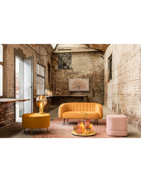 Lampe LED en verre doré brillant petite