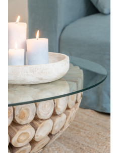 Bougie cylindrique bleu clair S18h 2