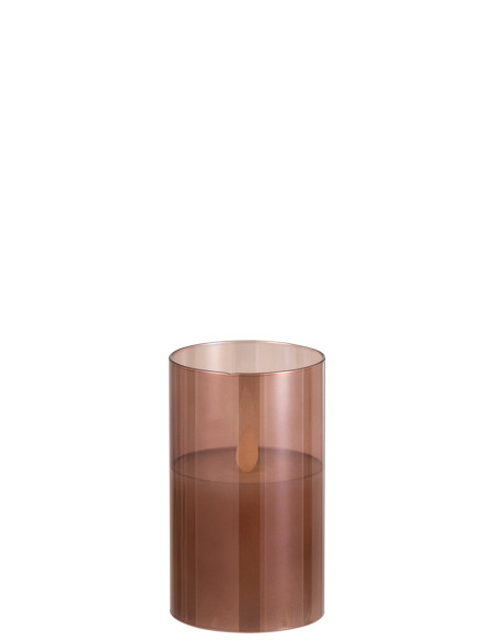 Lampe LED en verre marron brillant petite