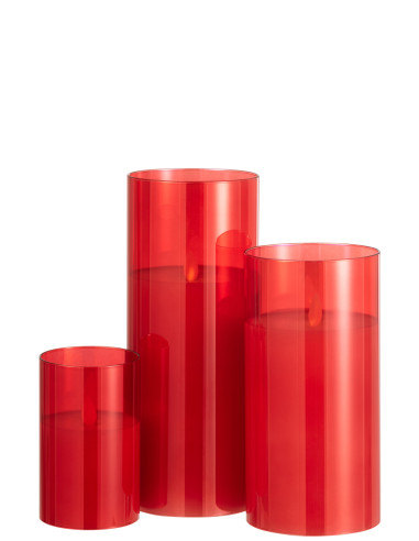 Lampe à LED en verre rouge brillant de grande taille