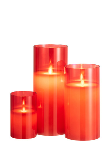 Lampe à LED en verre rouge brillant de grande taille