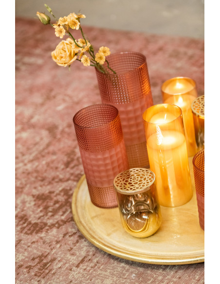 Lampe à LED en verre doré brillant de grande taille