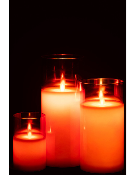 Lampe à LED en verre rouge brillant de grande taille