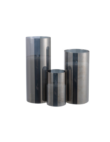 Lampe à LED en verre gris brillant de grande taille