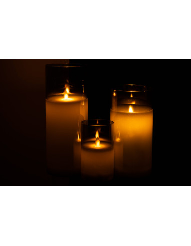 Lampe à LED en verre gris brillant de grande taille