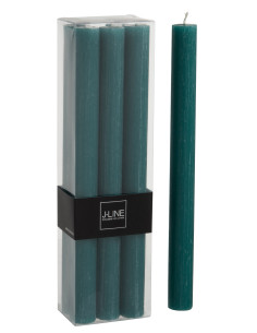 Boîte de 6 bougies de table vert foncé -13H