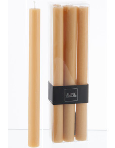 Boîte de 6 bougies de table ocre -13H 2