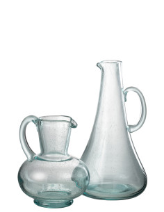Carafe en verre bleu clair 2