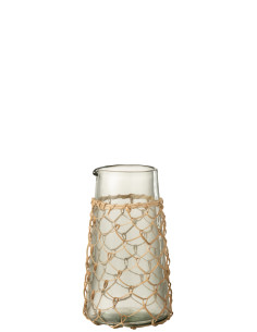 Carafe Tricot Verre/Canne Transparent