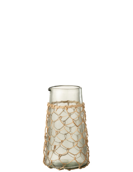Carafe Tricot Verre/Canne Transparent