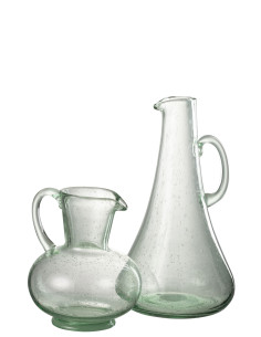 Carafe en verre vert clair 2
