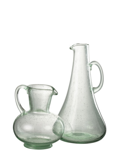 Carafe en verre vert clair