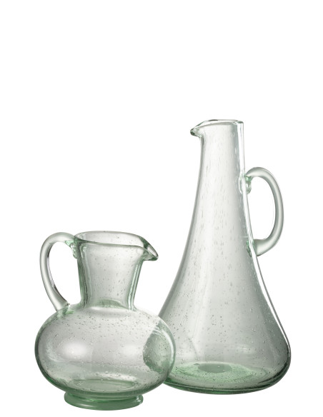 Carafe en verre vert clair
