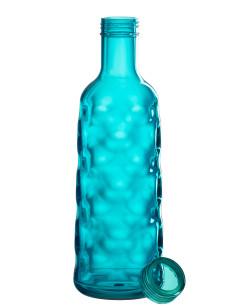 Bouteille martelée dans une boîte cadeau en plastique bleu 2