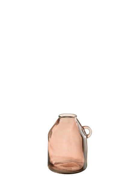 Poignée de vase en verre cylindrique rose clair petit Poignée de vase en verre cylindrique rose clair petit
