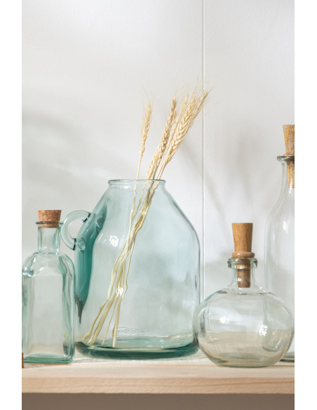 Poignée de vase en verre recyclé petit cylindre