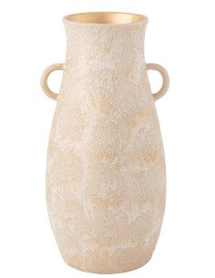 Vase Amphore en Terre Cuite Rose Doré Grand