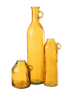 Vase Bouteille Cylindre Ocre 2