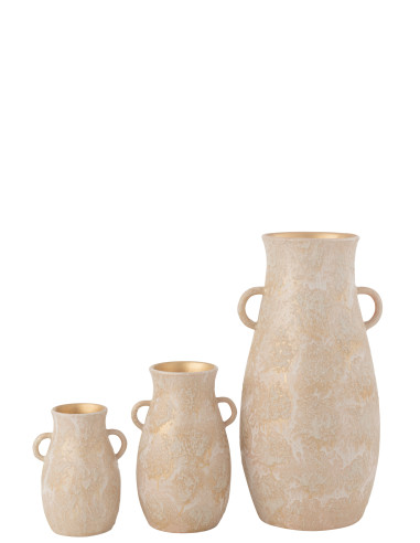 Vase Amphore en Terre Cuite Rose Doré Grand