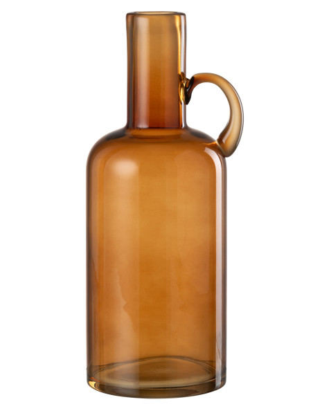 Vase cylindre 1 poignée en verre marron Vase cylindre 1 poignée en verre marron